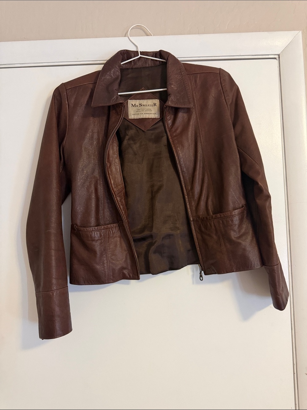 Argentinian Brown Leather Zip-Front Jacket